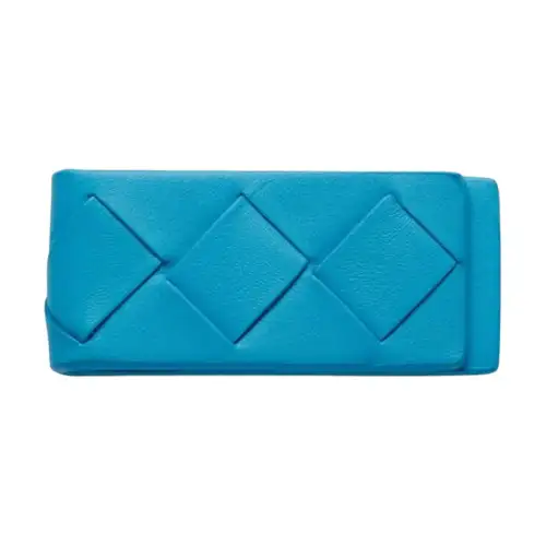Bottega Veneta Cow Leather Money Clip, Wallet, Card Holder Men's Swimming Pool Blue