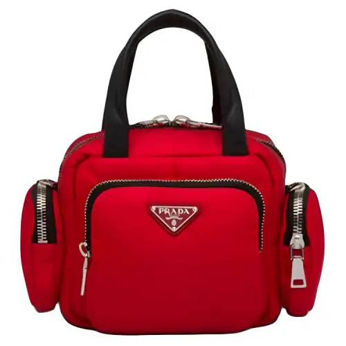 PRADA Casual Nylon One Shoulder Handbag Women's Red