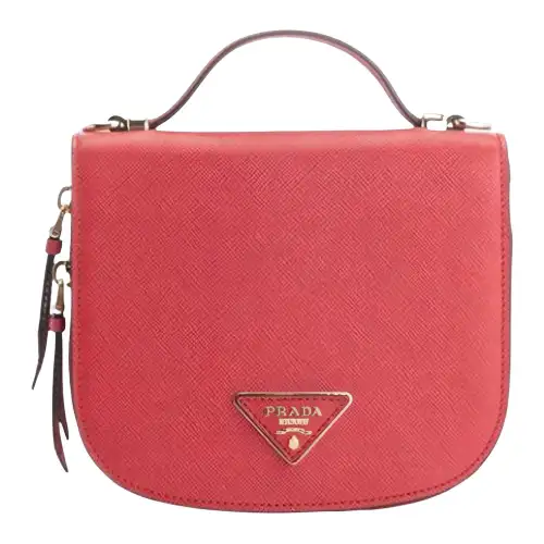 PRADA Fashion Leather Shoulder Bag, Handbag Women's Red