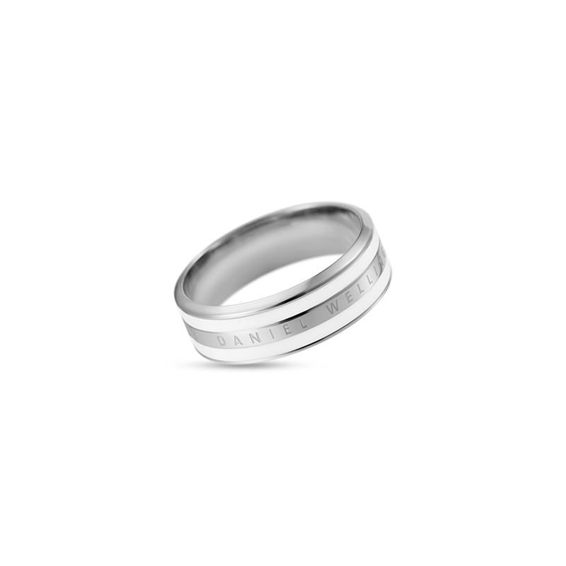 Daniel Wellington Daniel Wellington Elegant Style Wide Ring Alloy Ring Men and Women Same Style Couple Style Ceramic White Silver