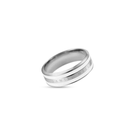Daniel Wellington Stainless Steel Rings Unisex Porcelain White Silver