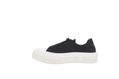Alexander McQueen Deck Plimsoll Lace Up Trainers 'Black White'