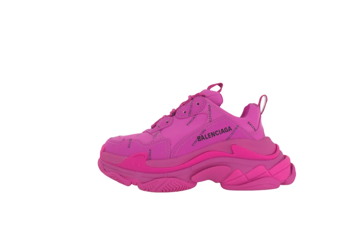 Balenciaga Triple S Sneaker 'All Over Logo Fuchsia' Women's