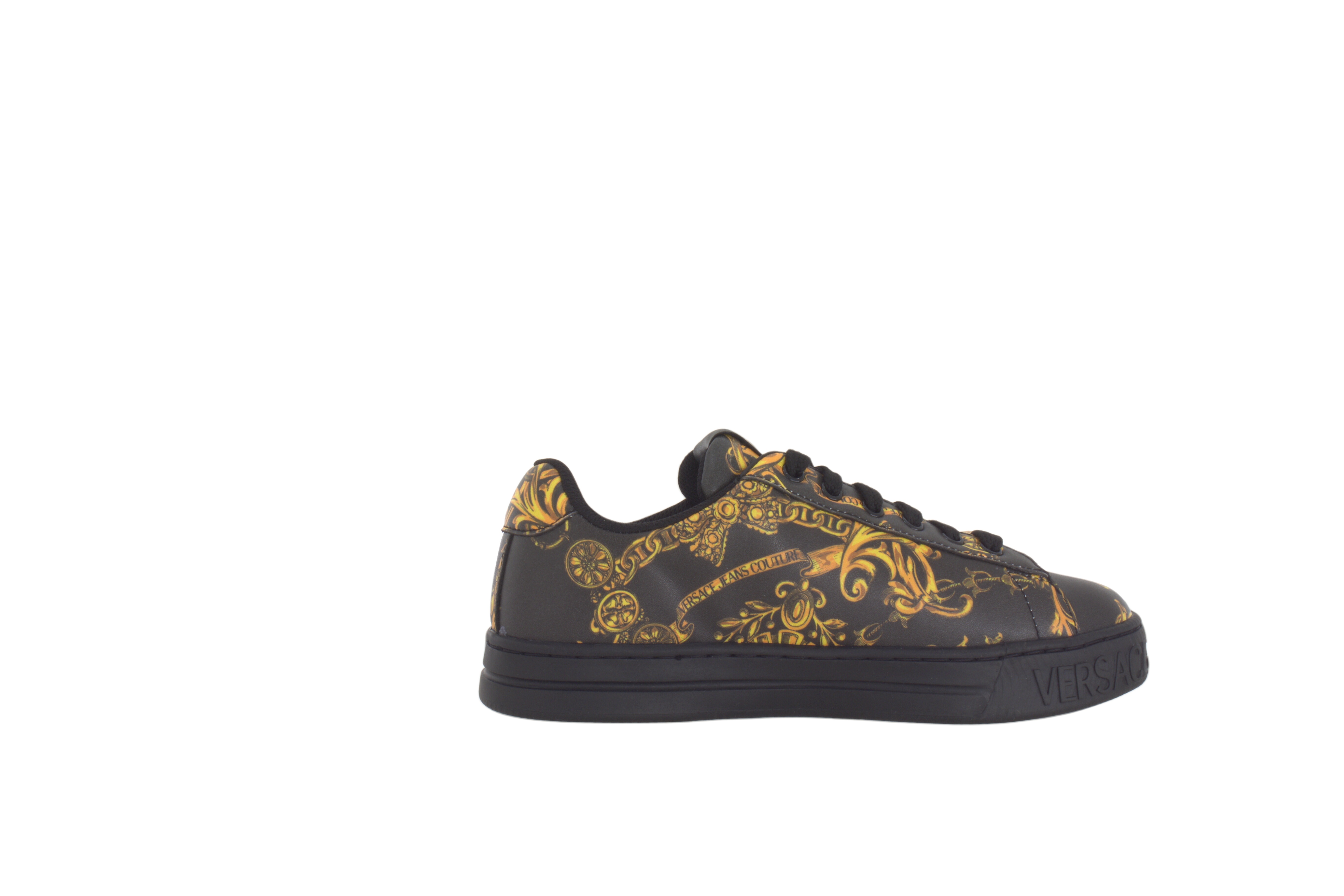 VERSACE Court 88 "Baroque Print" Sneakers Black Gold Women's’s