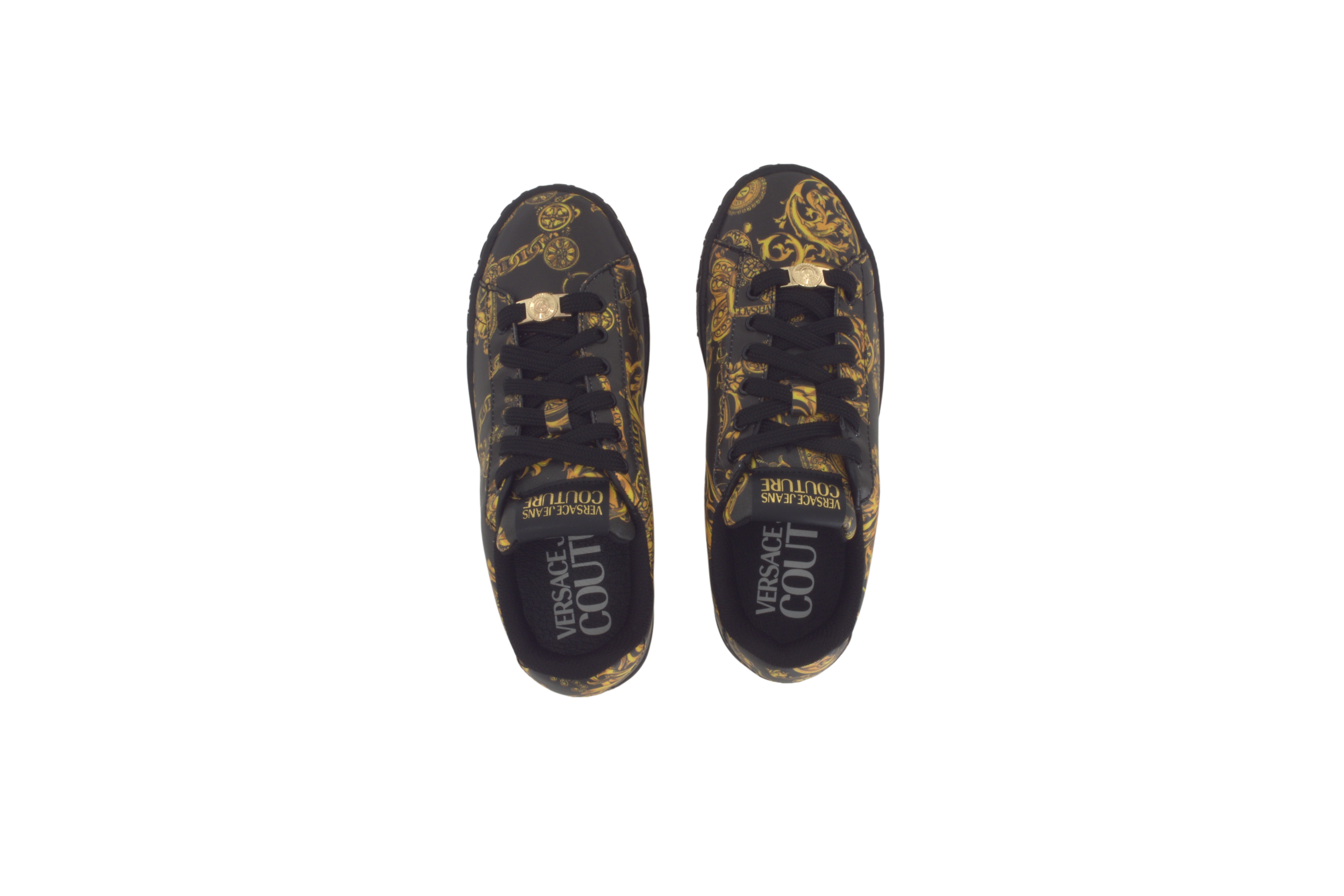 VERSACE Court 88 "Baroque Print" Sneakers Black Gold Women's’s