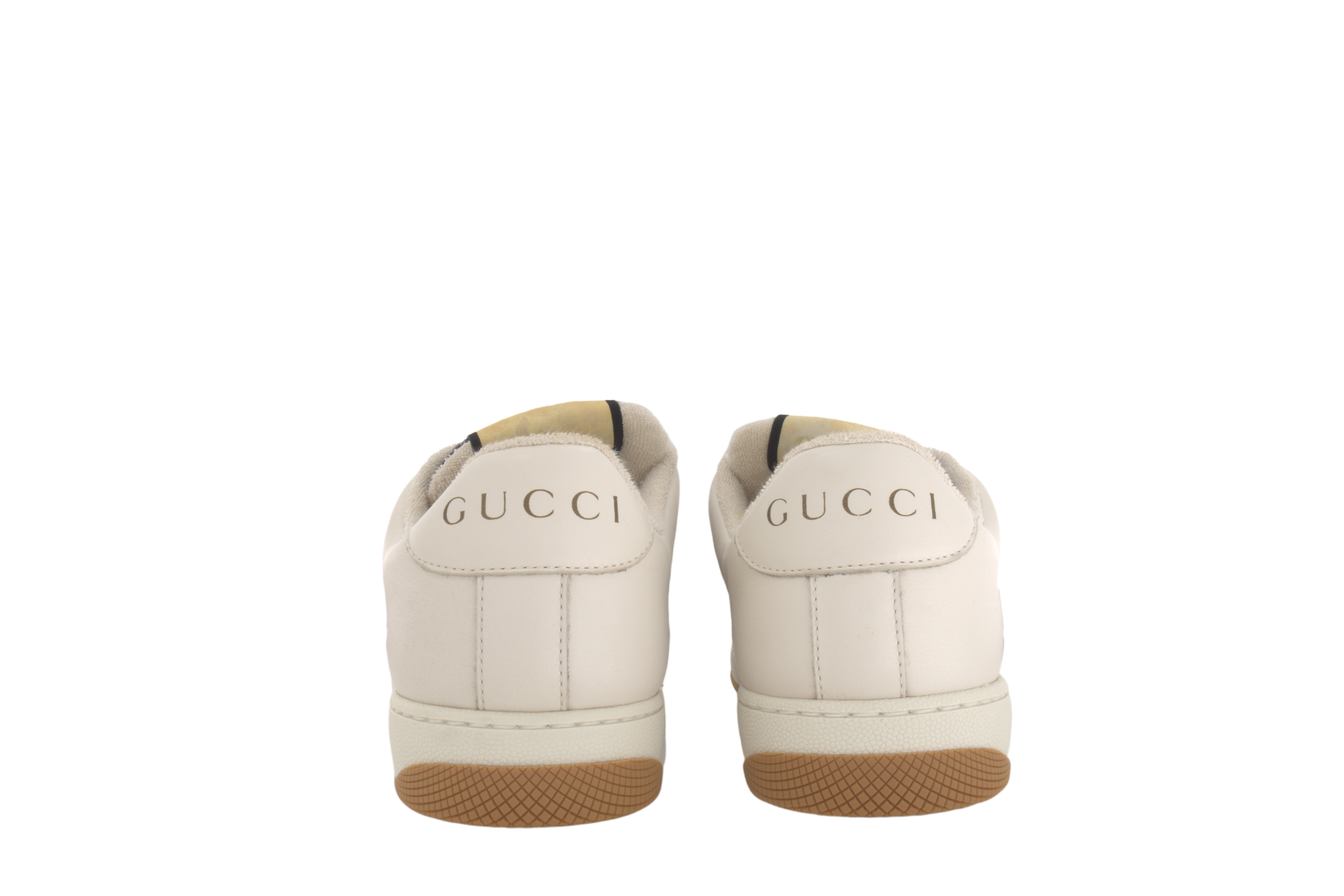 Мужские кеды Gucci Screener denim (бело-синие) — фото 5