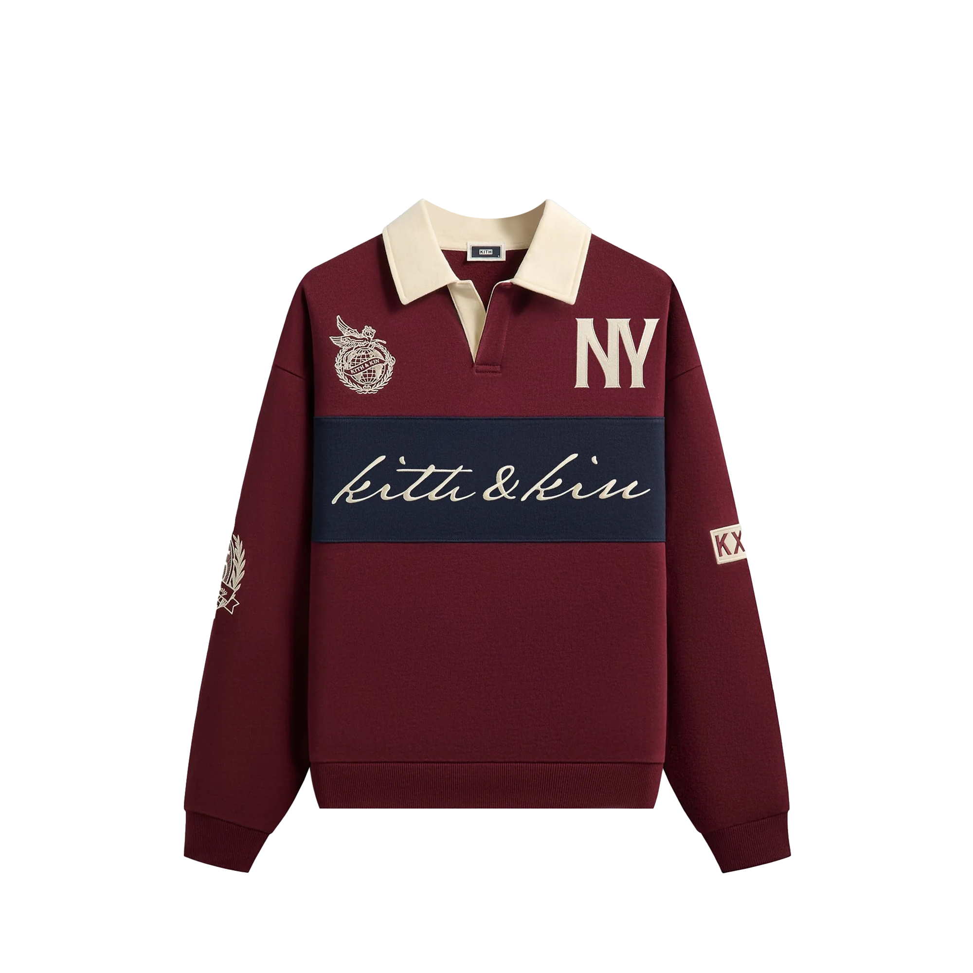 Мужской свитшот KITH KITH Autograph Nelson Rugby (бордовый)