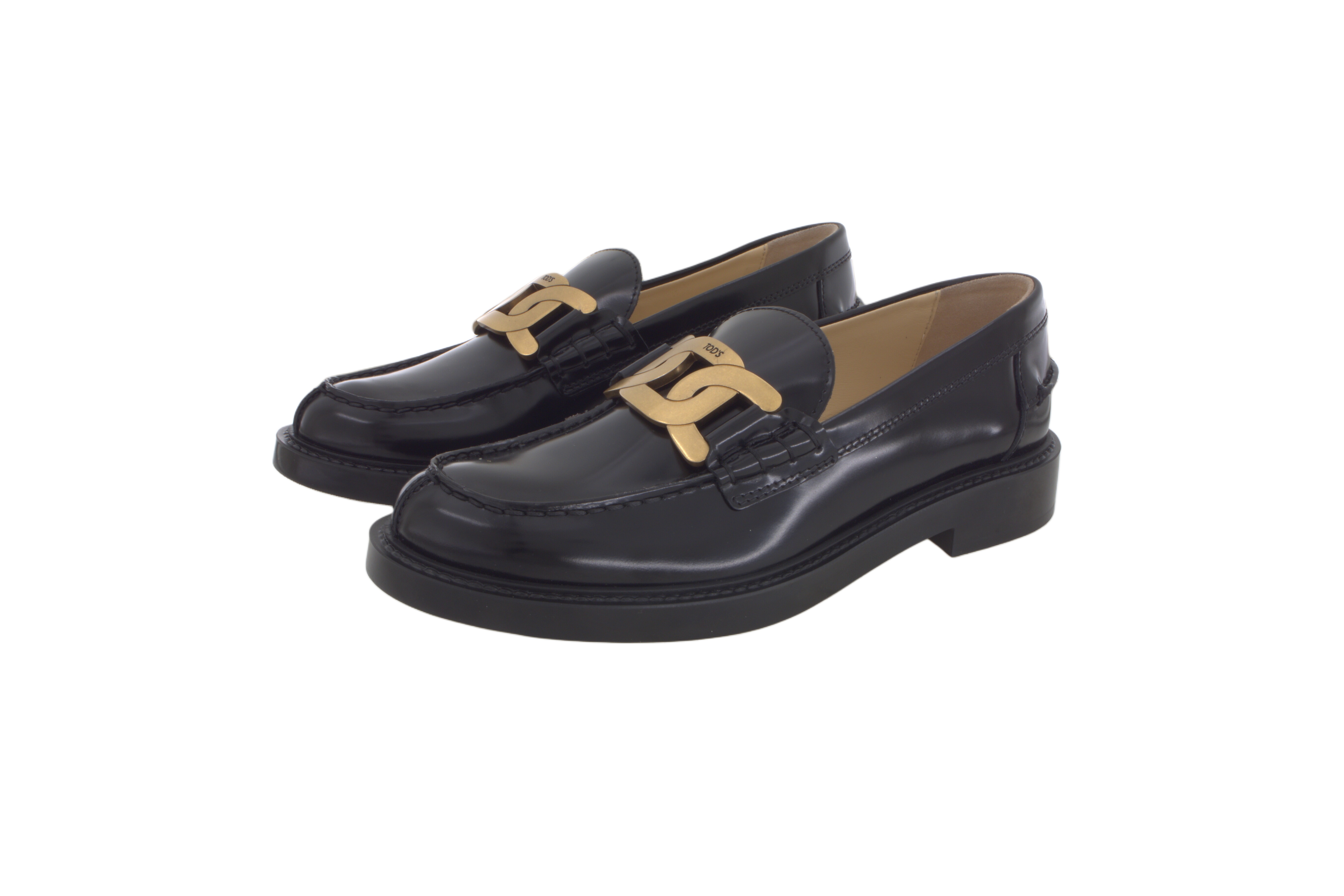 TOD'S Kate Leather Vintage Loafers Women's Black