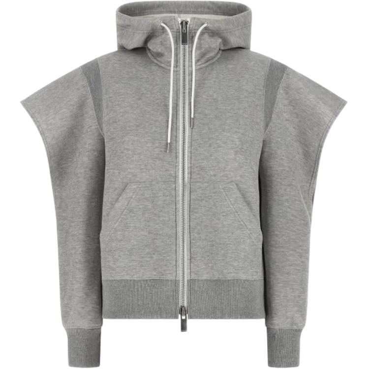 Женское худи Sacai Zipper Hoodie (серое)