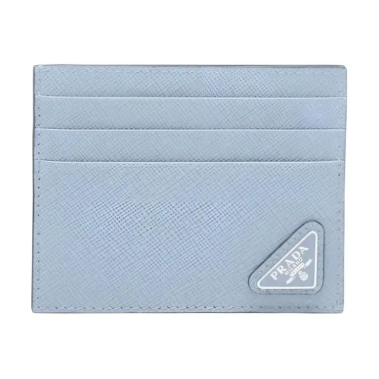 PRADA Saffiano Leather Card Holder Card Holder Men's Blue