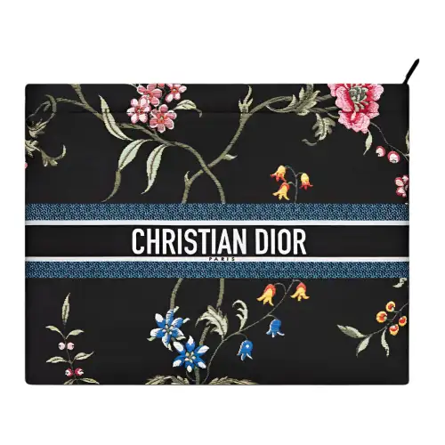 DIOR Travel Technical Fabric Clutch Women's Multicolor/Black