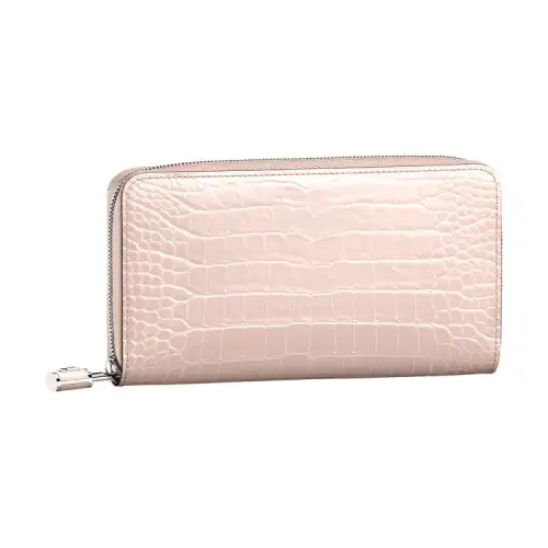 LOUIS VUITTON Zippy Crocodile Leather Wallet Women's Rose Pearl Color