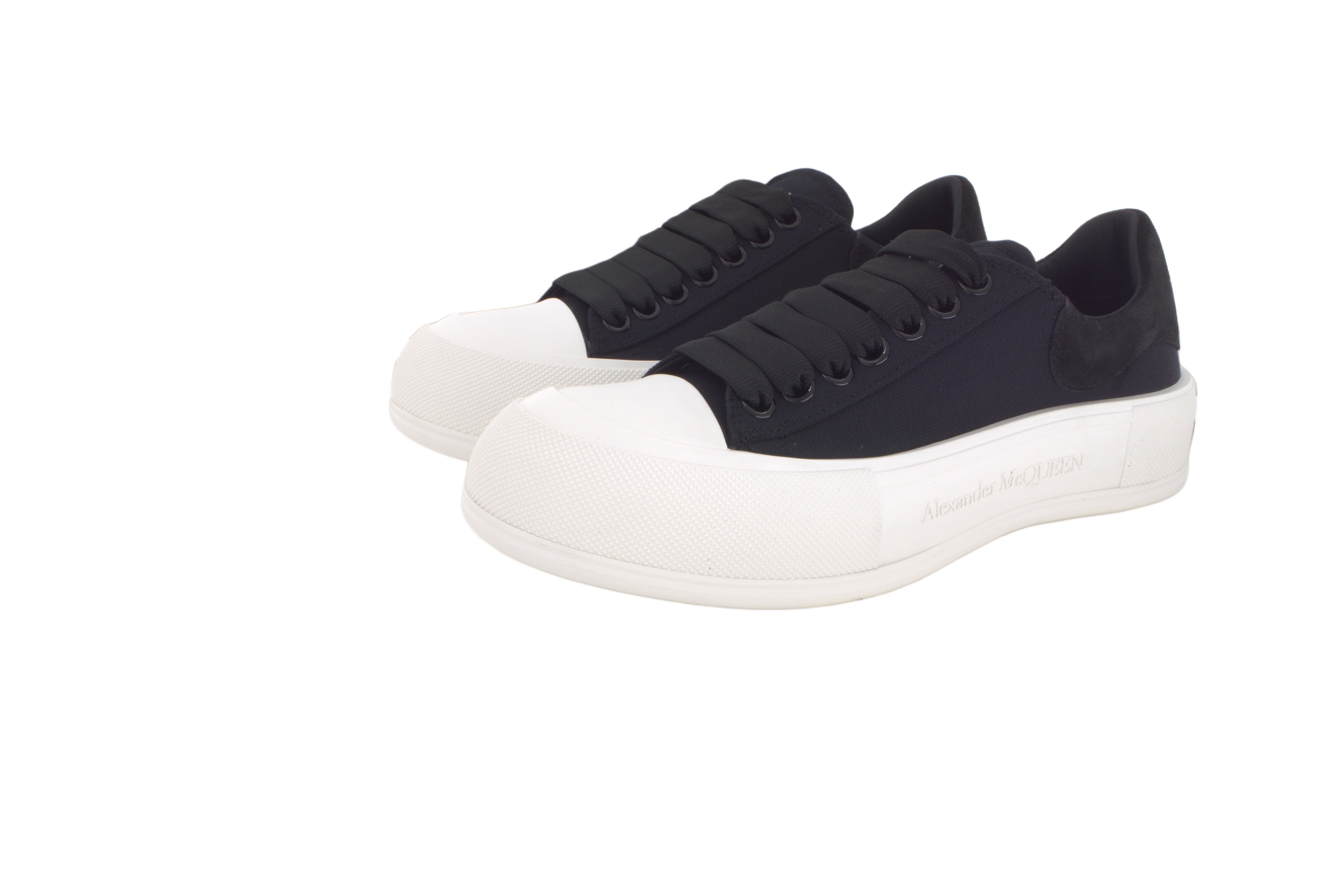 Мужские кеды Alexander McQueen Deck Plimsoll (черный) — фото 3