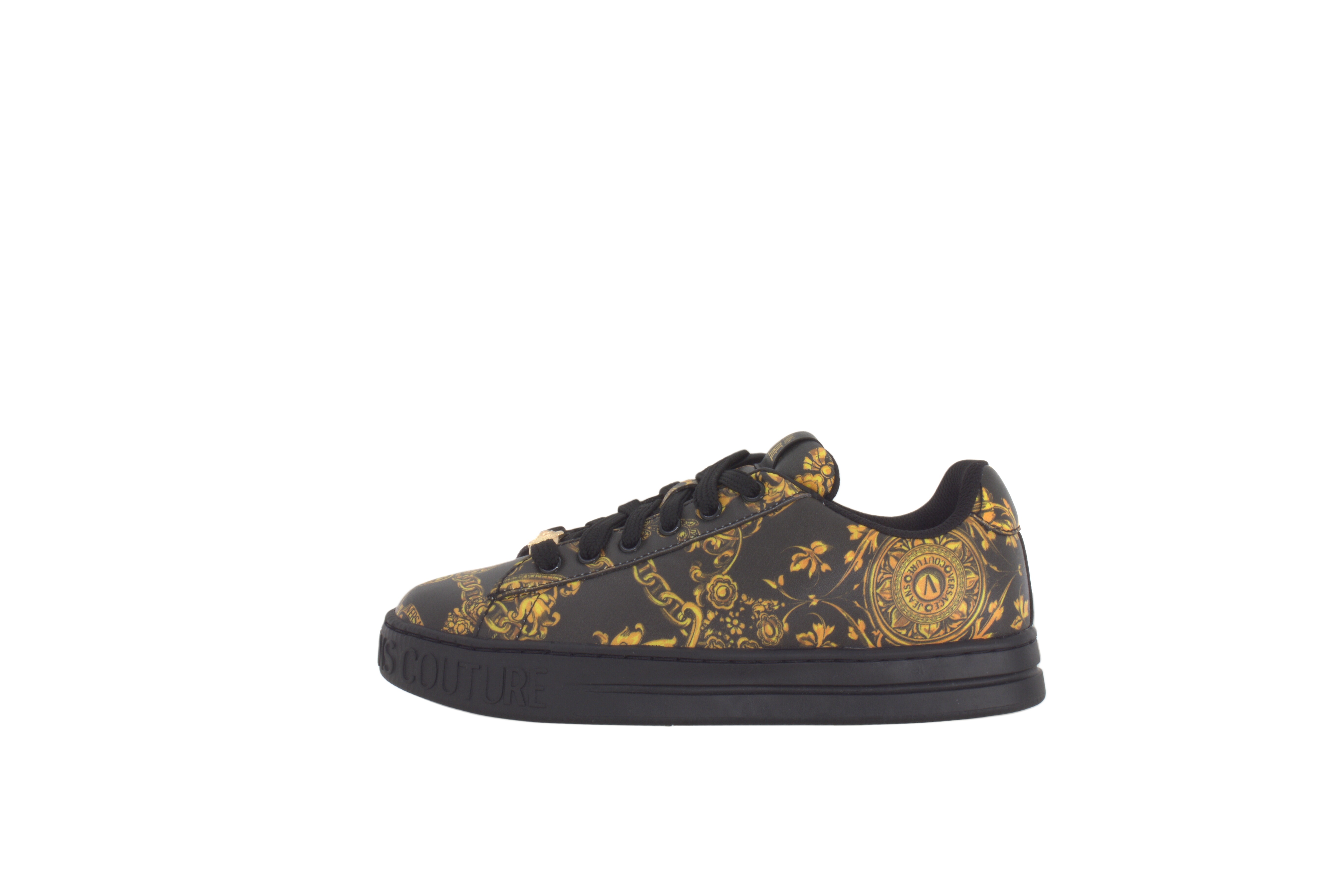 Женские кеды Versace JEANS COUTURE Regalia Baroque (черно-золотые)