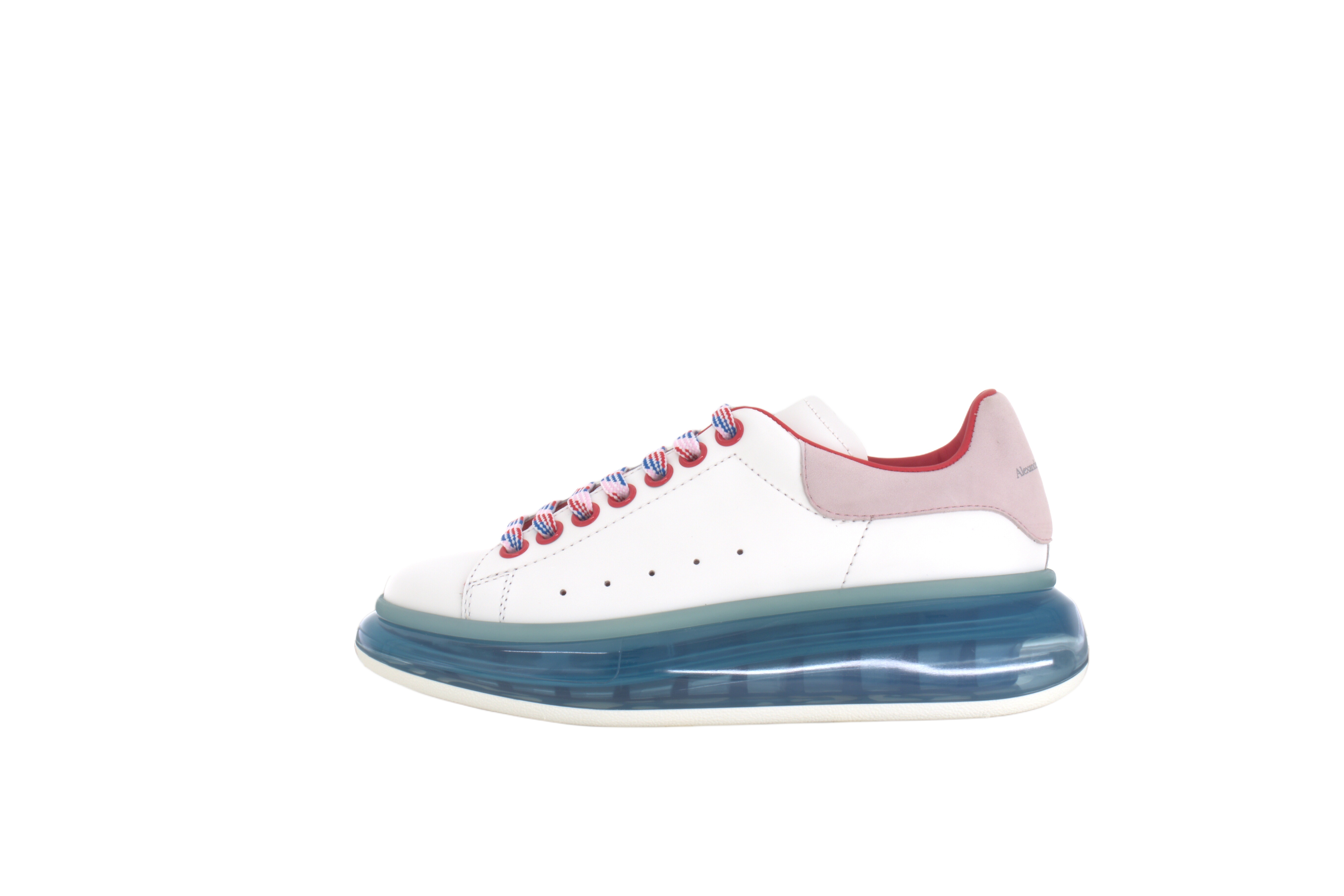 Женские кеды Alexander McQueen Oversized Sneaker Larry (бело-синие)