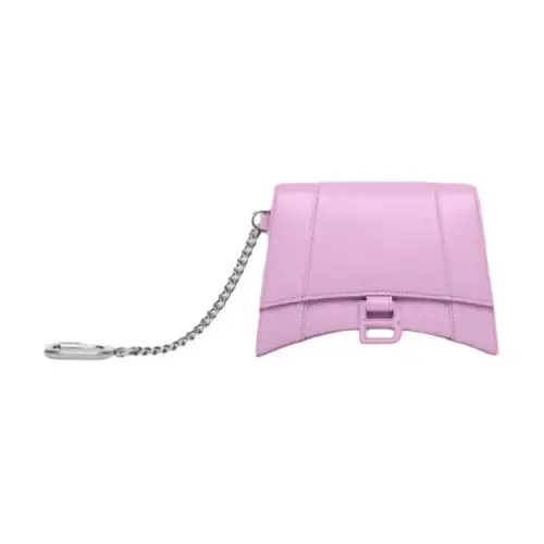 Balenciaga Cow Leather Card Holder Women's Light Purple