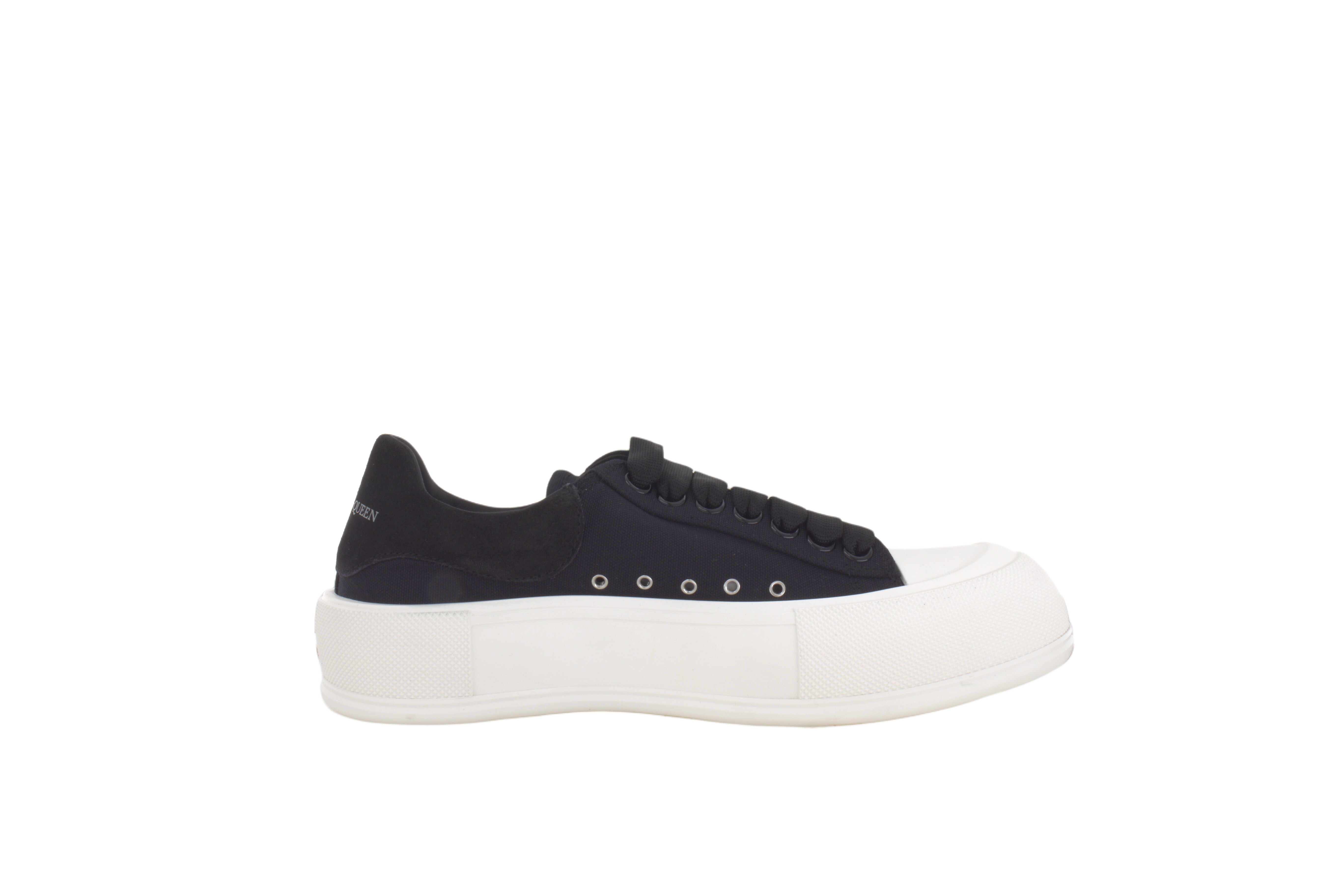 Мужские кеды Alexander McQueen Deck Plimsoll (черный) — фото 2