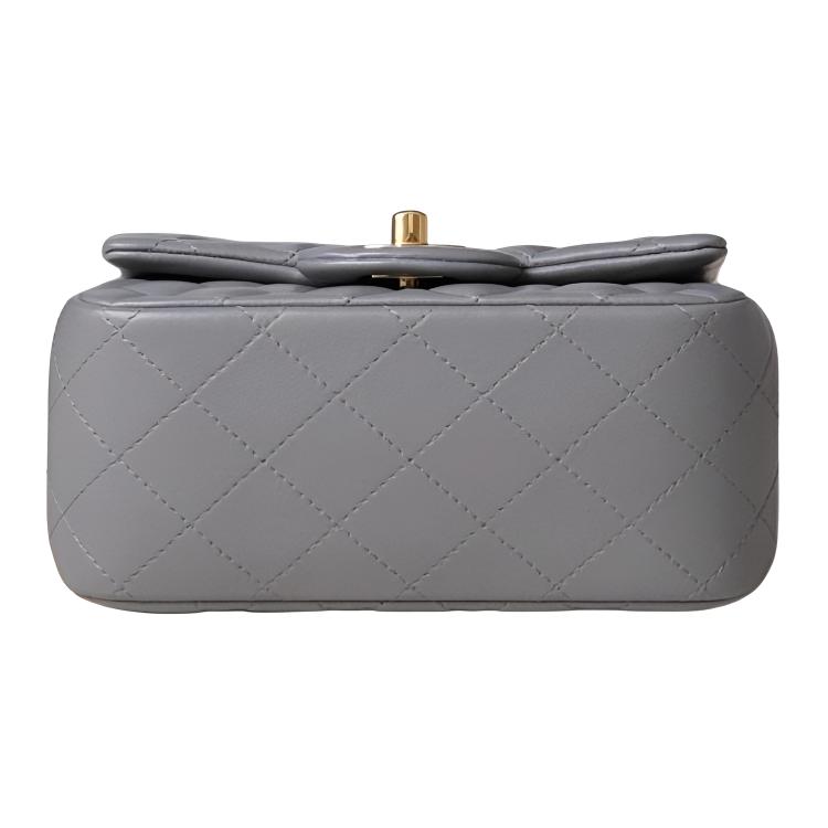 Женская сумка Chanel Classic Flap CF (серая) — фото 4
