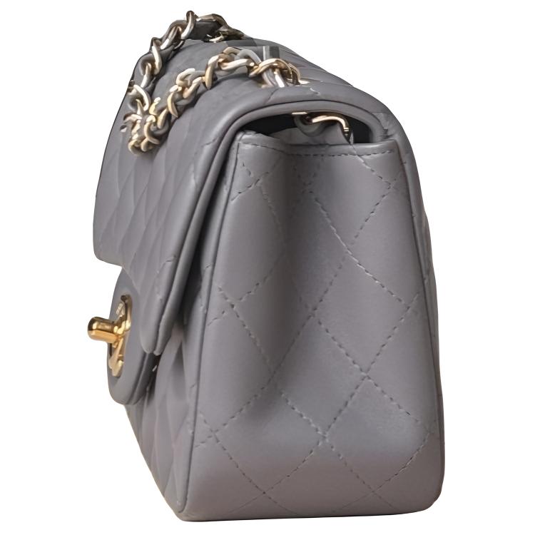 Женская сумка Chanel Classic Flap CF (серая) — фото 3