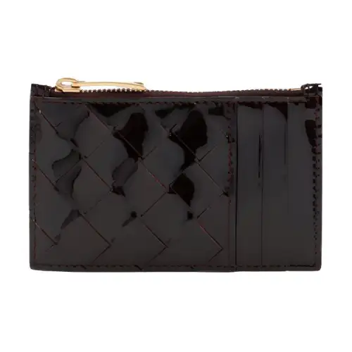 Bottega Veneta Leather Card Holder Women's Black