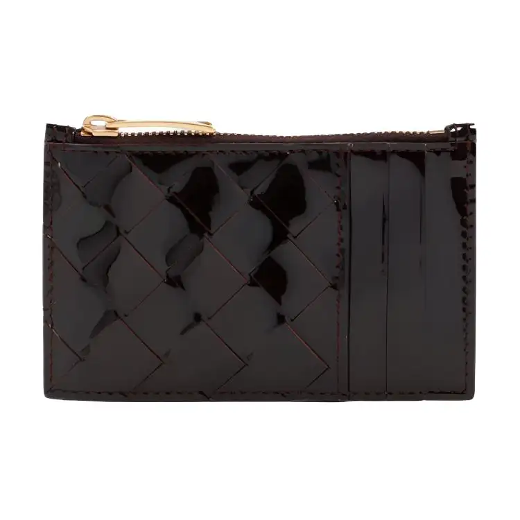 Bottega Veneta Leather Card Holder Women's Black