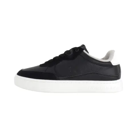 CKJ CALVIN KLEIN JEANS Cow Leather Low top Skateboard Shoes Men's Black White