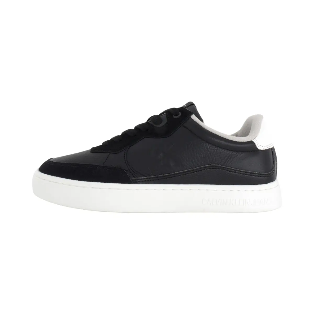 CKJ CALVIN KLEIN JEANS Cow Leather Low top Skateboard Shoes Men's Black White