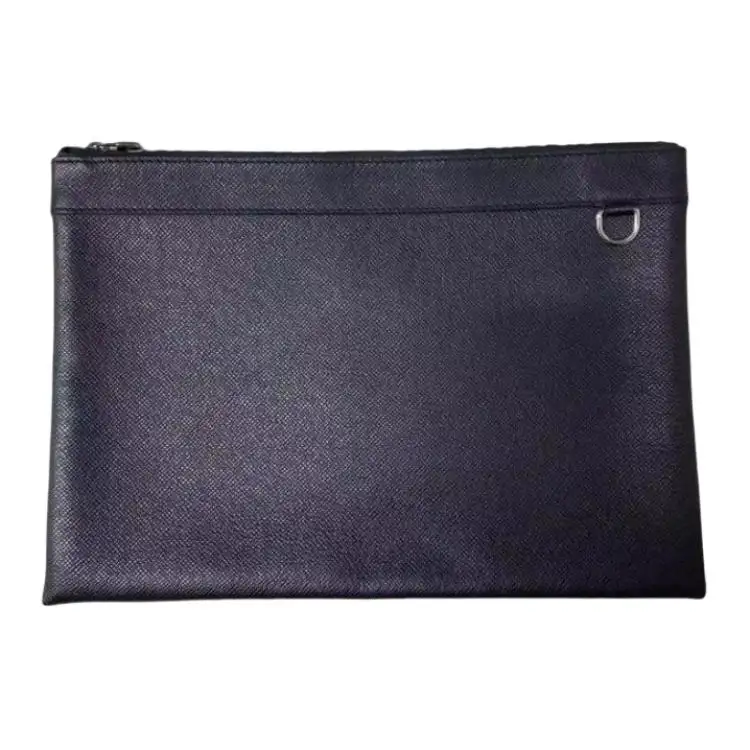 LOUIS VUITTON Discovery Leather Handbag Clutch Large Unisex Black