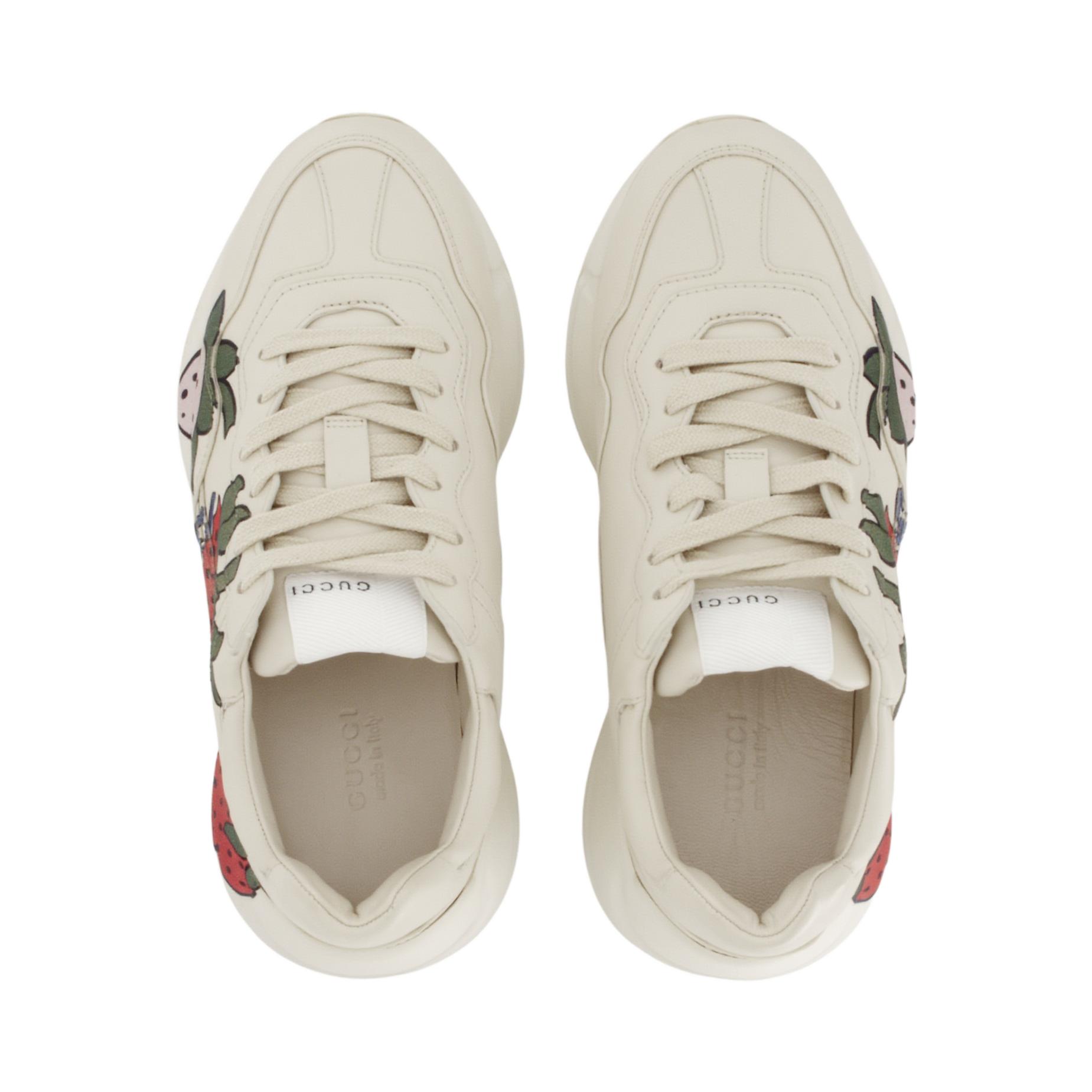 Женские кроссовки Gucci Rhyton (красный) — фото 4
