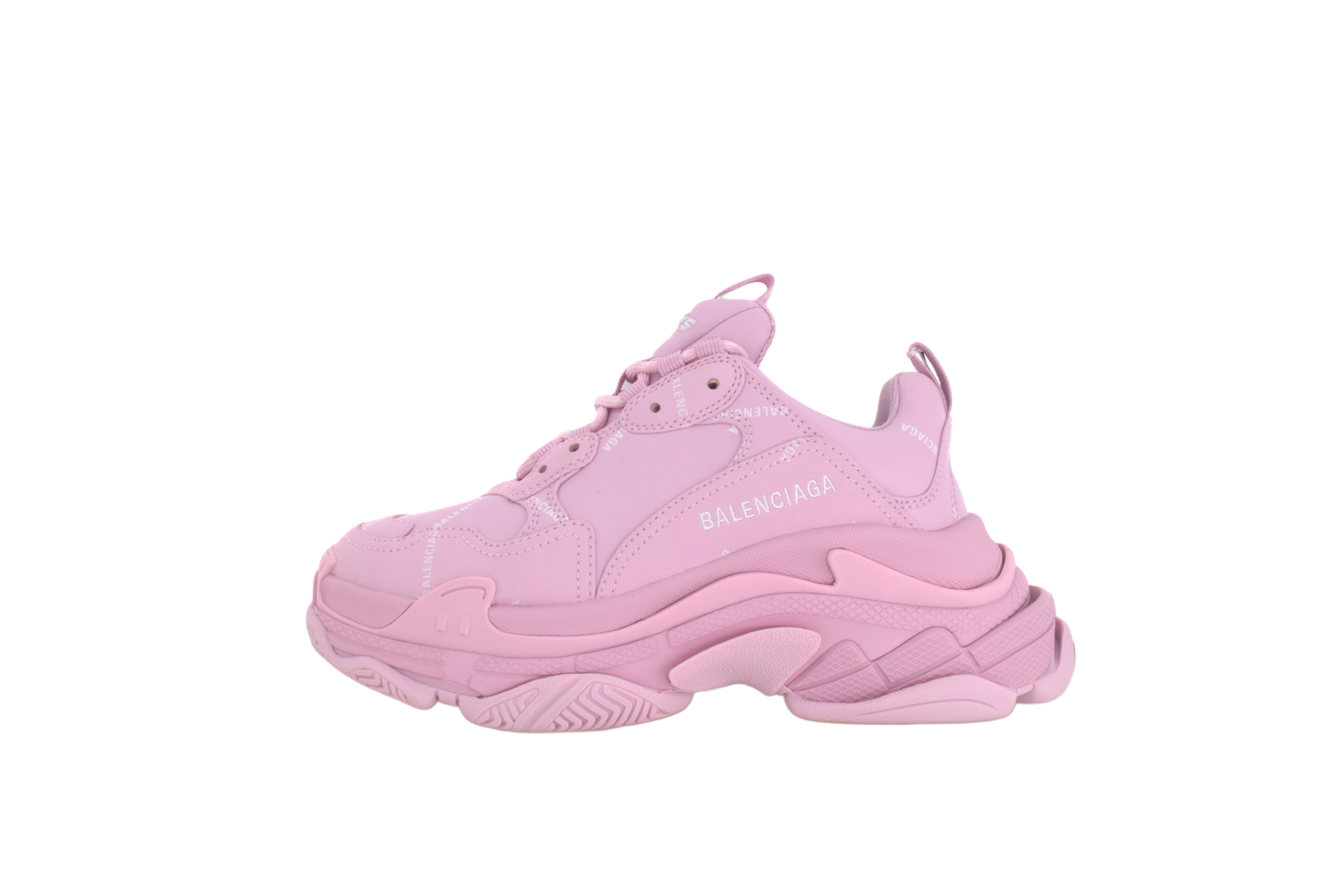 Balenciaga Balenciaga Triple S Allover Logo Sports and Leisure Low Top Dad Shoes Women's Cherry Blossom Pink