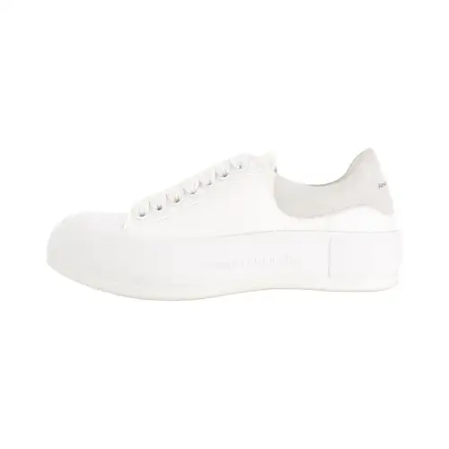 Alexander McQueen Deck Skate Plimsoll Lace Up White Women's