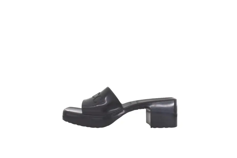 GUCCI 60mm Slide Sandal Black Rubber Women's