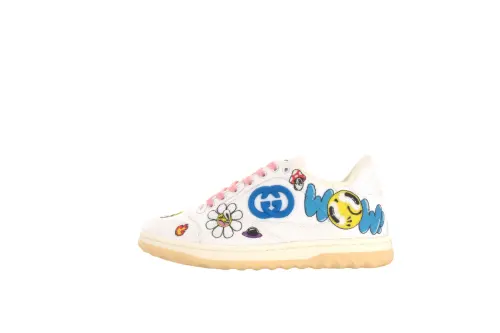 GUCCI MAC80 Canvas Low top Skateboard Shoes Women's White