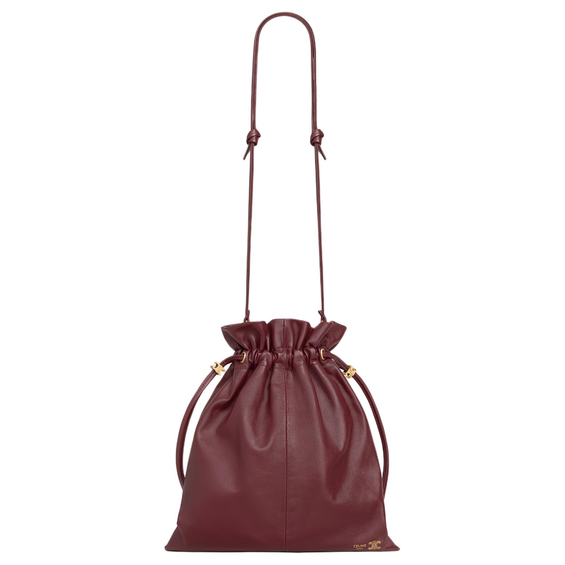 Женская сумка CELINE CRYSTAL POUCH (бордовая) — фото 4
