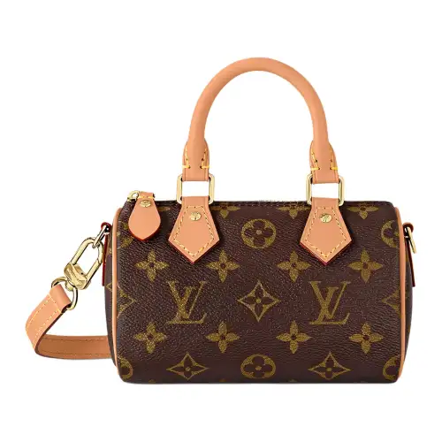 LOUIS VUITTON Nano Speedy Handbag Monogram Canvas Brown