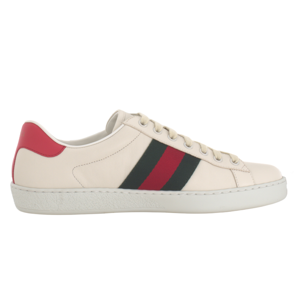 Мужские кеды Gucci ACE Freya Hartas (бело-зелено-красные) — фото 2