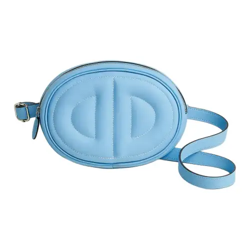 HERMES In The Loop Swift Leather One Shoulder Crossbody Fanny Pack Women's Sky Blue & Green