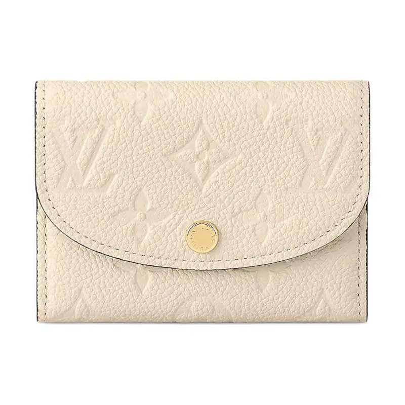 LOUIS VUITTON Rosalie Monogram Empreinte Embossed Soft Grain Cow Leather Wallet Women's Beige