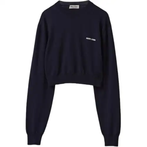 MIU MIU Crewneck Cropped Jumper