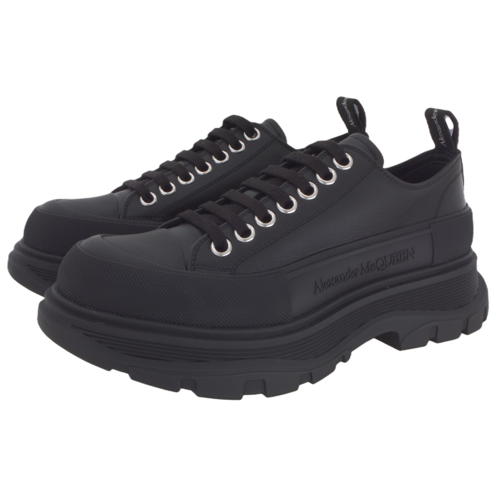 Мужские кеды Alexander McQueen Tread Slick (черные) — фото 3