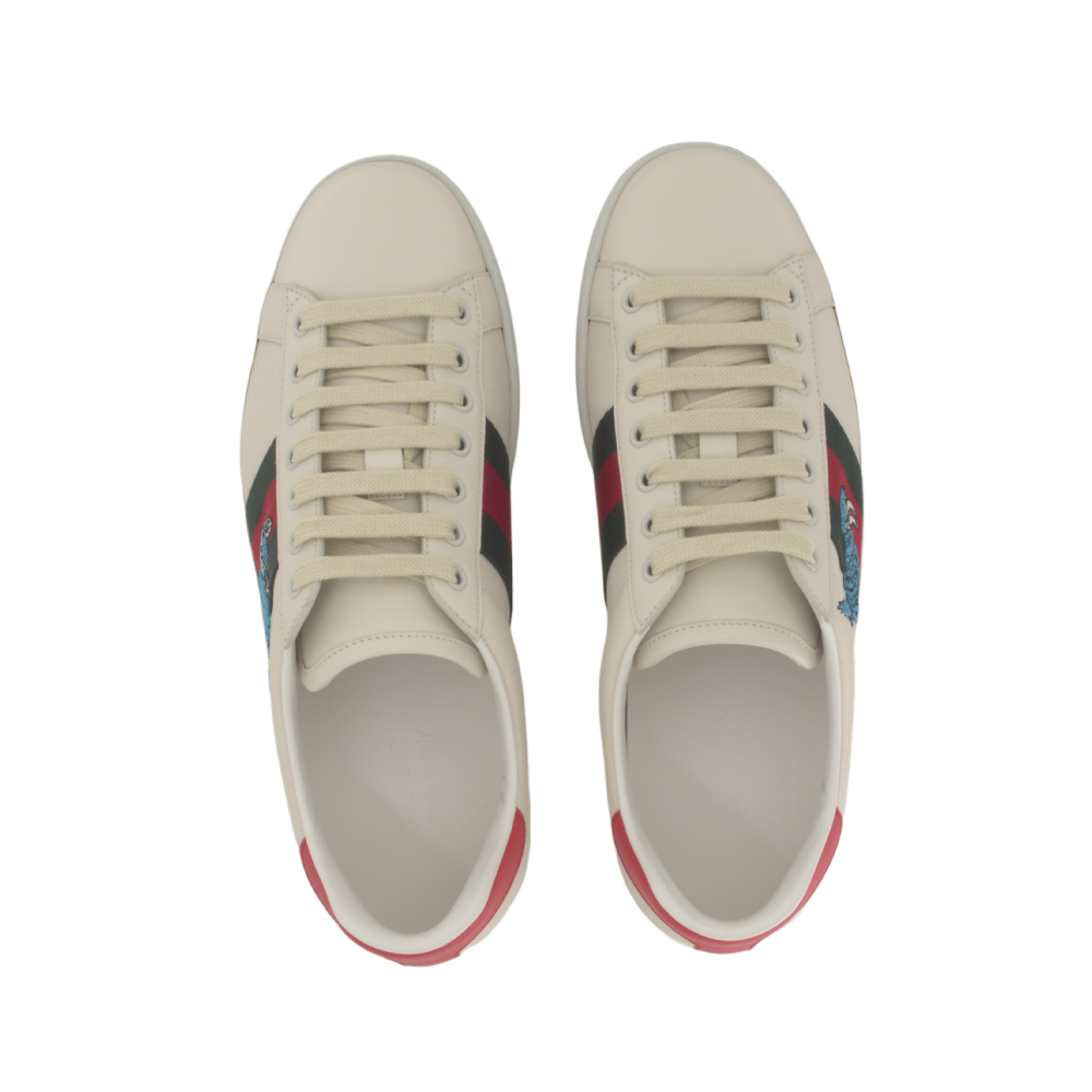 Мужские кеды Gucci ACE Freya Hartas (бело-зелено-красные) — фото 5