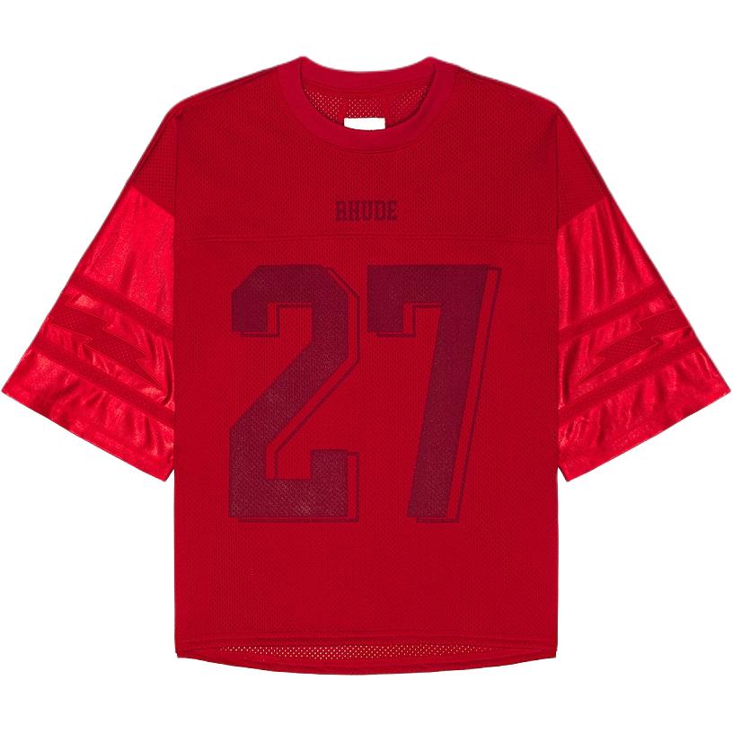Мужская футболка RHUDE Lightning Football Jersey Logo (черно-белая)