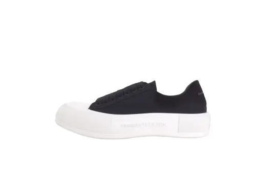 Alexander McQueen Deck Skate Plimsoll Lace Up 'Black White Sole'