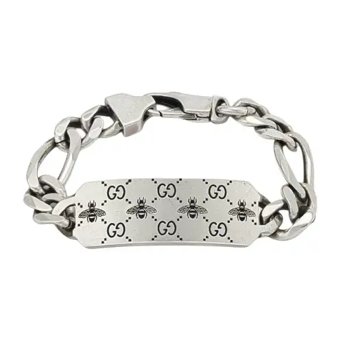 GUCCI GG engraved Silver Bracelet