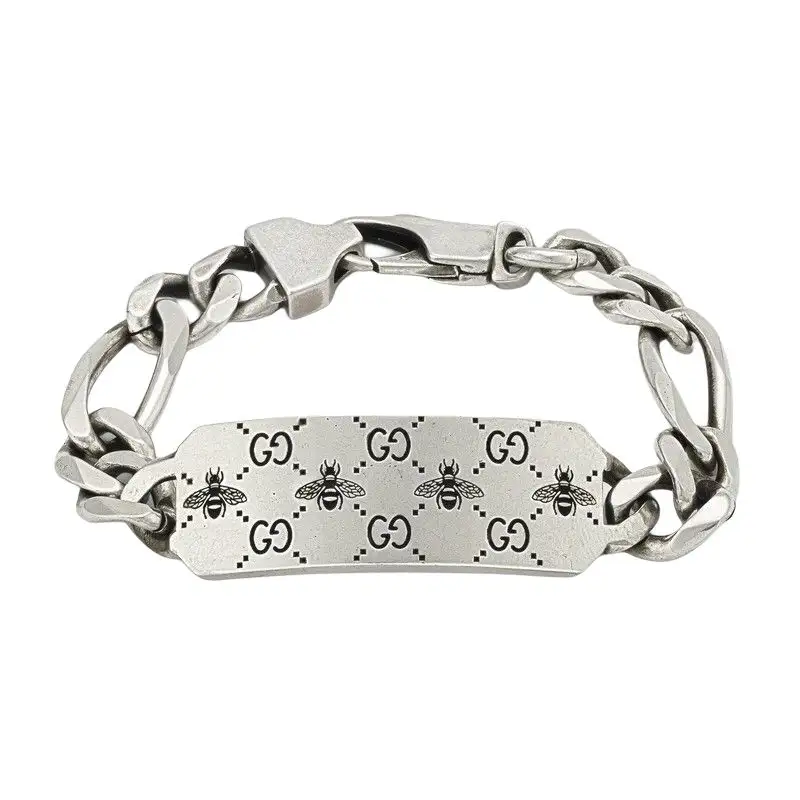 GUCCI GG engraved Silver Bracelet