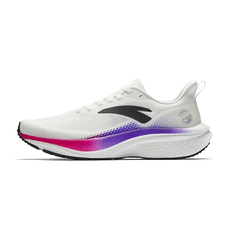 Anta Mach 6SE comfortable and fashionable non-slip wear-resistant breathable lightweight body test low-top fabric rubber PG7 running shoes men's paper white/basic black