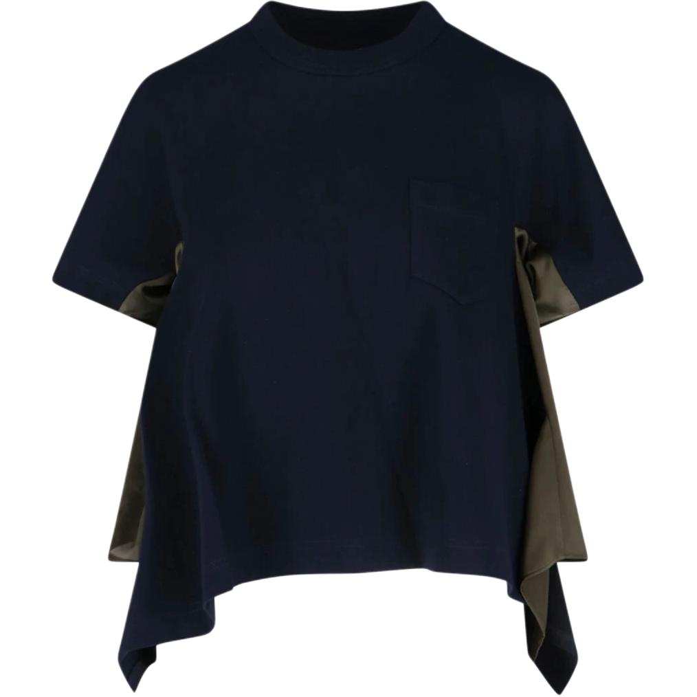 Женская футболка Sacai Asymmetric T-shirt (однотонная)
