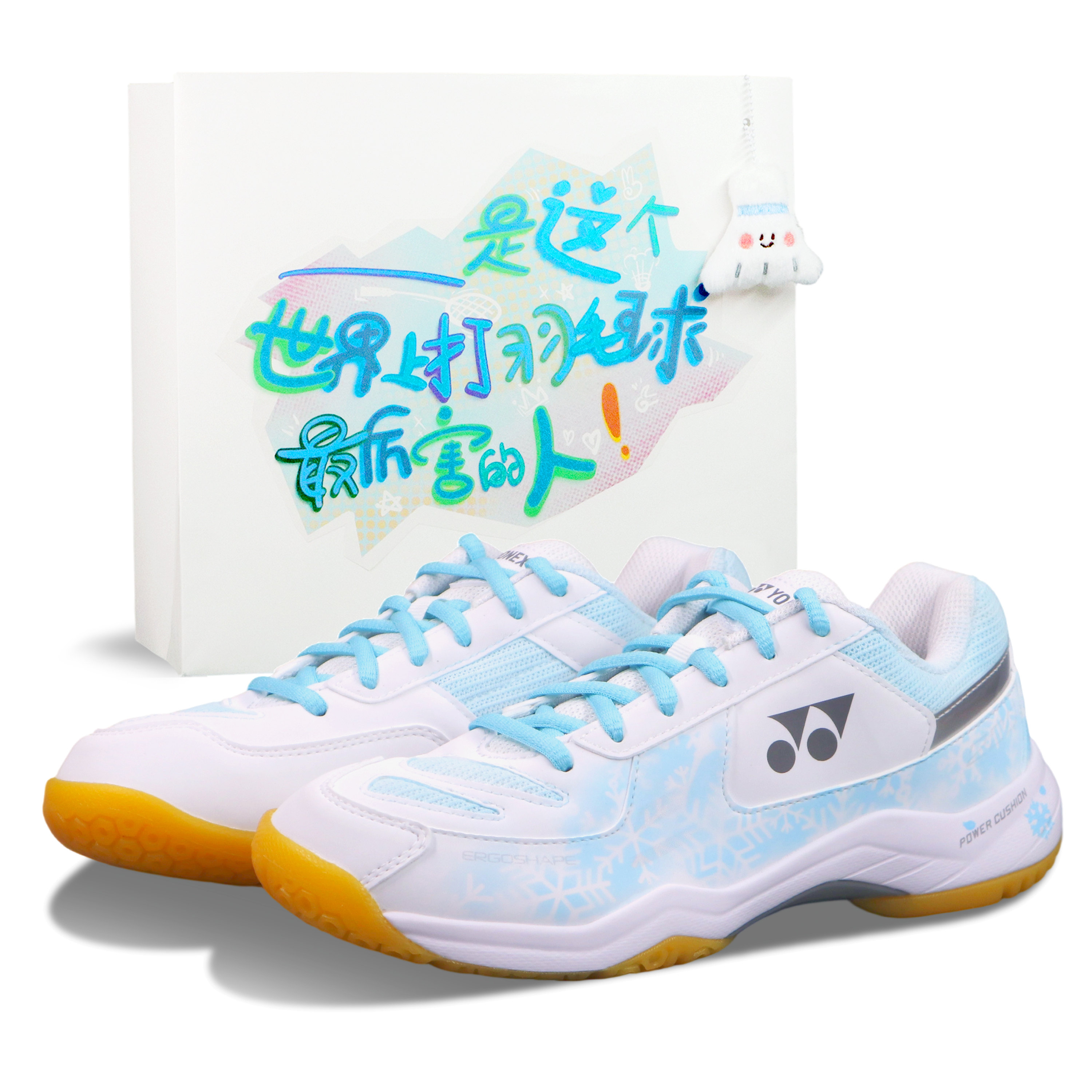 YONEX Power Cushion Abrasion Resistant Cushioning Low top Badminton Shoes Unisex Light Blue