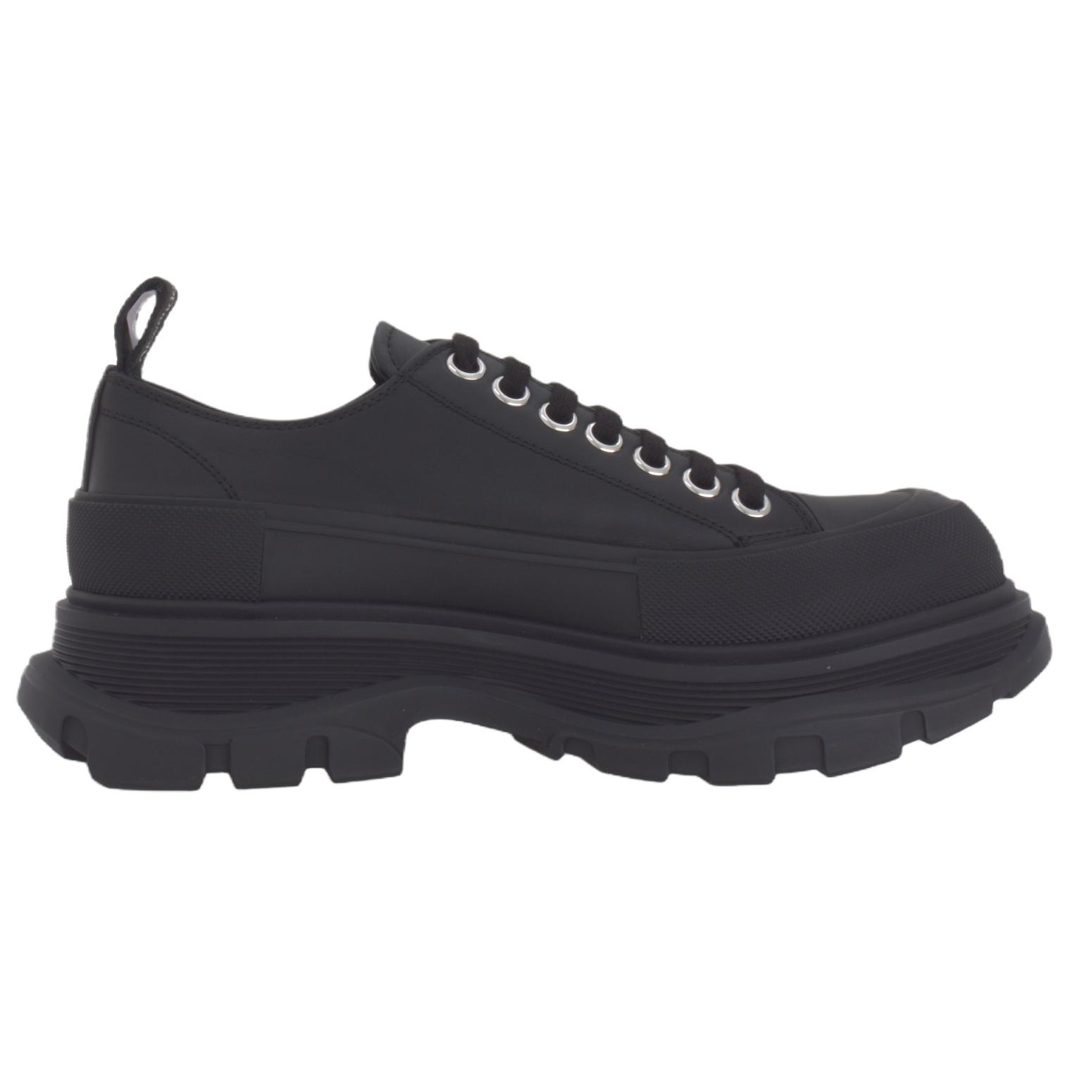 Мужские кеды Alexander McQueen Tread Slick (черные) — фото 2