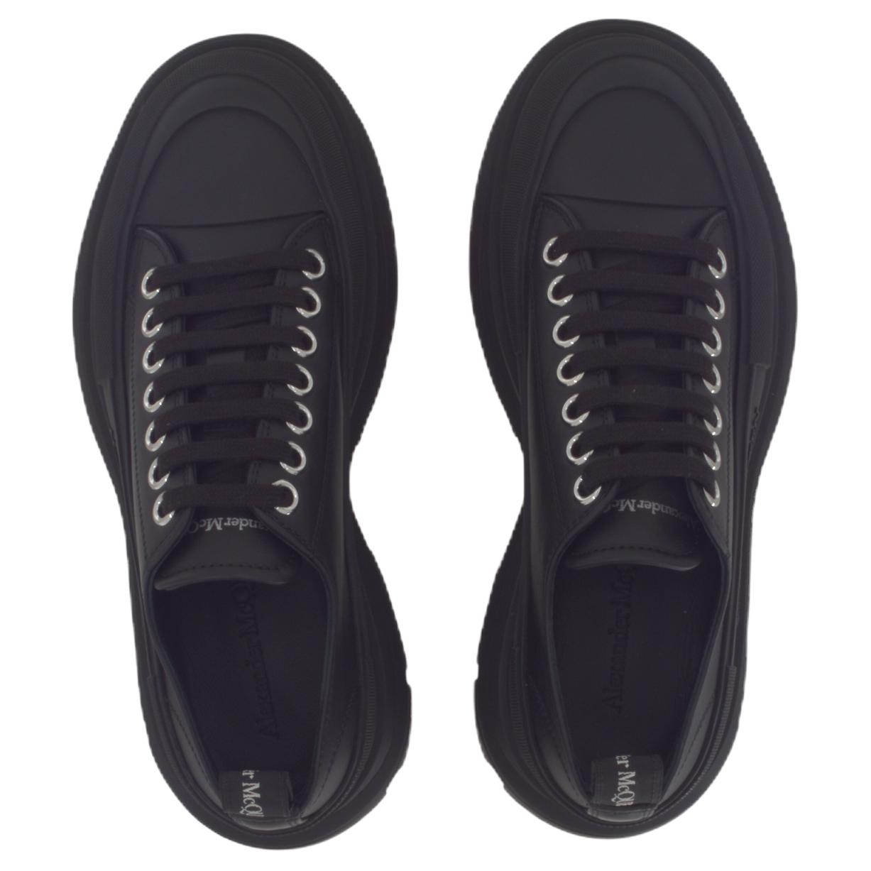 Мужские кеды Alexander McQueen Tread Slick (черные) — фото 4